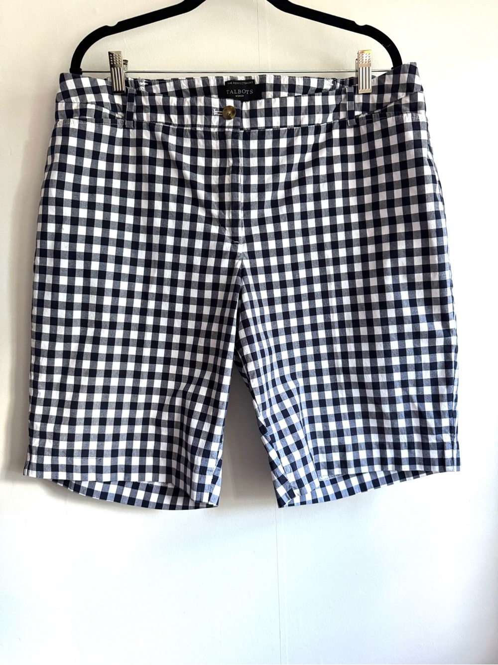 Talbots Women’s Navy and White Gingham Shorts